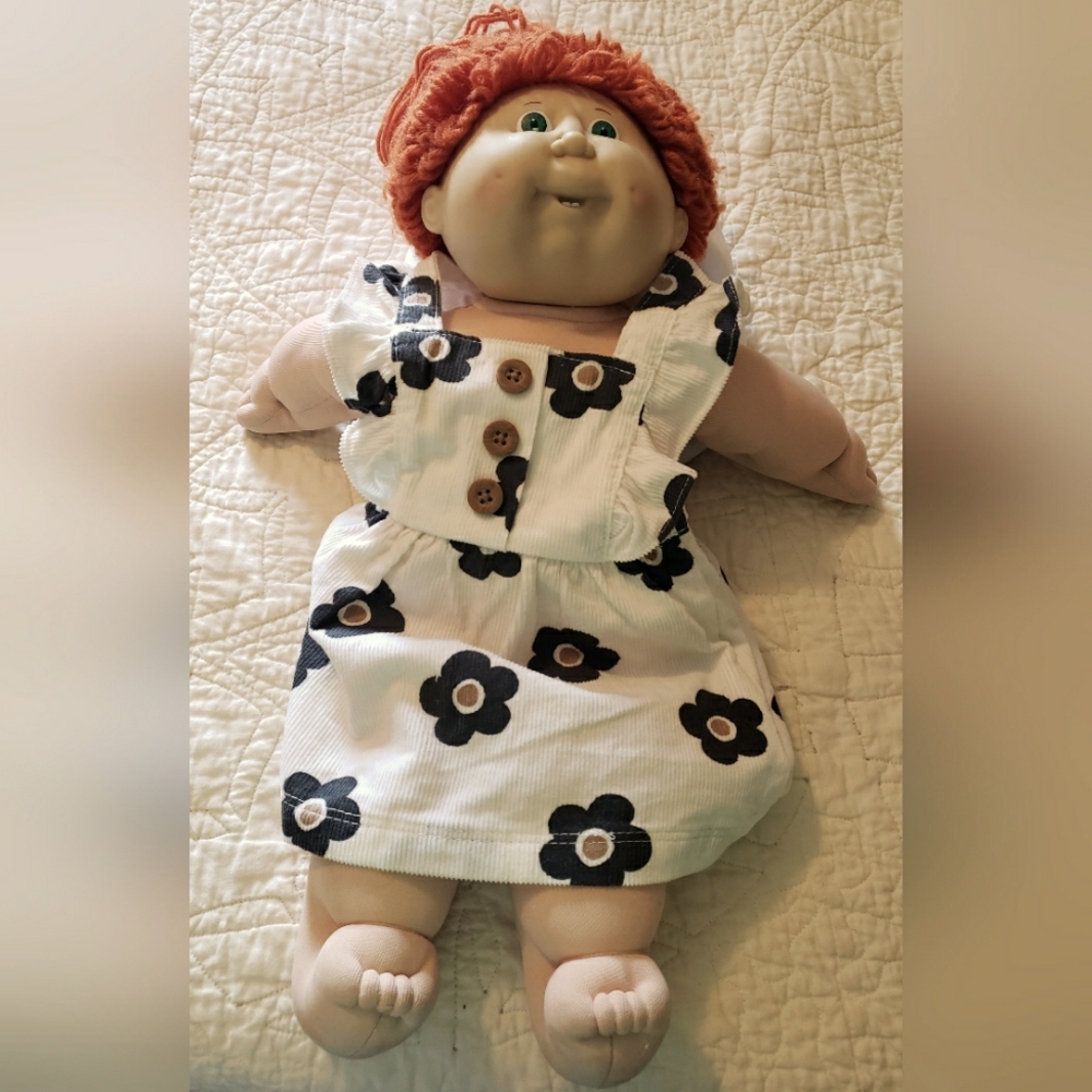 Vintage 1986 Cabbage Patch Doll Red Hair Blue Eyes 2 Teeth 2 Dimples